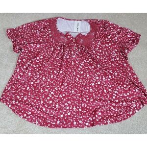 DOLNINE Women's Pullover Red and White Lacey At Top Plus Size 4XL‎ NWTG